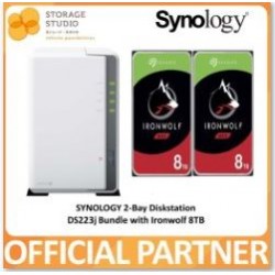 SYNOLOGY 2-Bay Diskstation DS223J Bundle with SEAGATE IRONWOLF 2 x 8TB